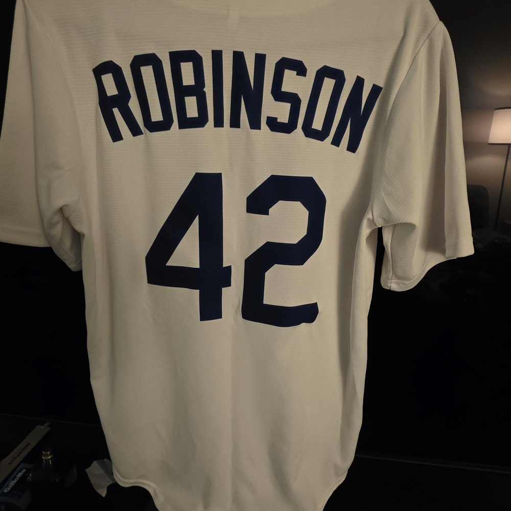 Classic White Jersey with Navy Accents